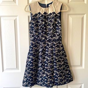 Formal dress with navy details, Tory Burch brand,